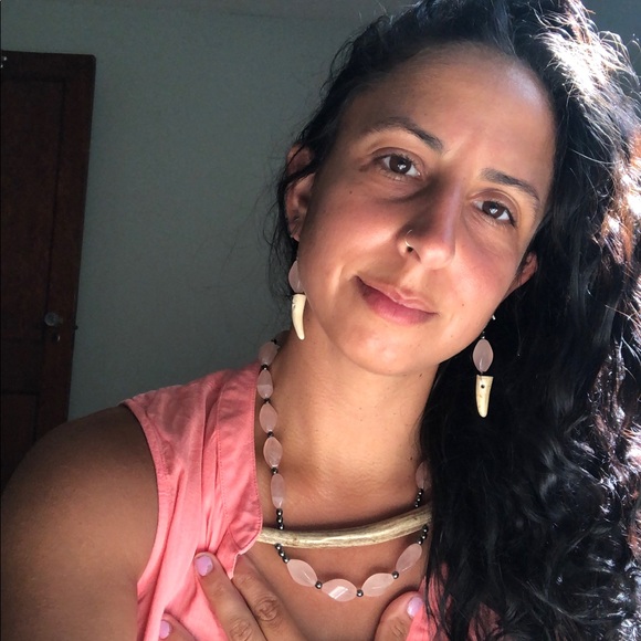 Rose Quartz Deer Antler Statement Necklace - Picture 8 of 16